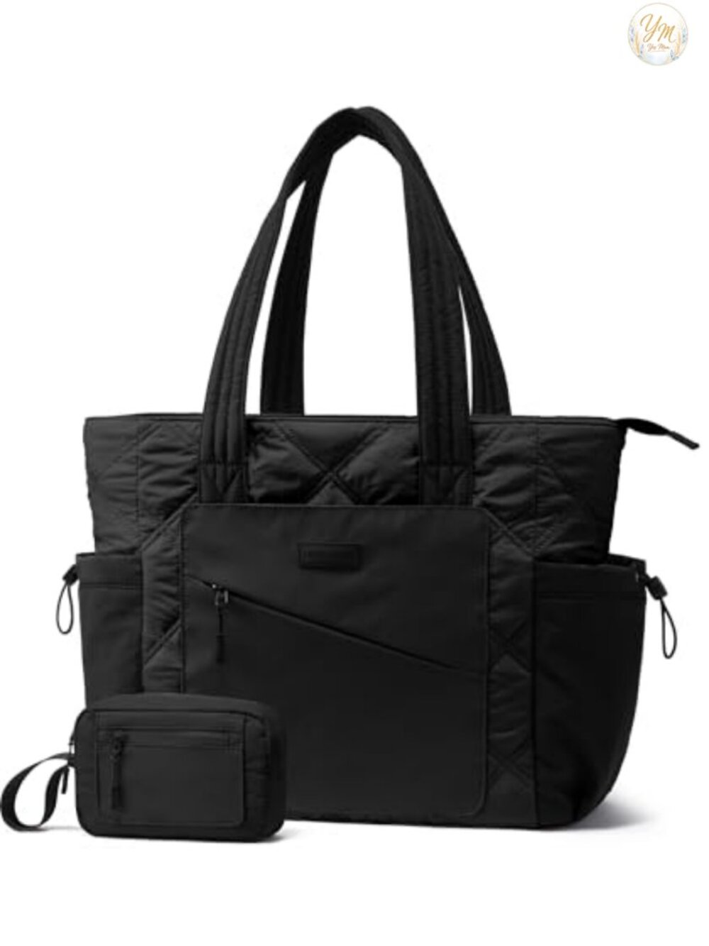 Lightweight Quilted Puffer Tote Bag for Women with Compartments for Work Travel